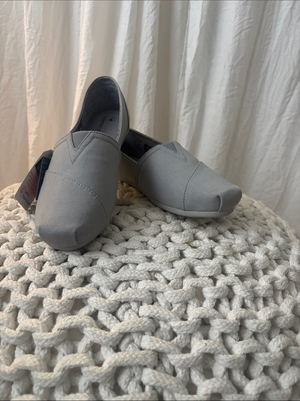 Skechers Slip-On Flats in Light Gray